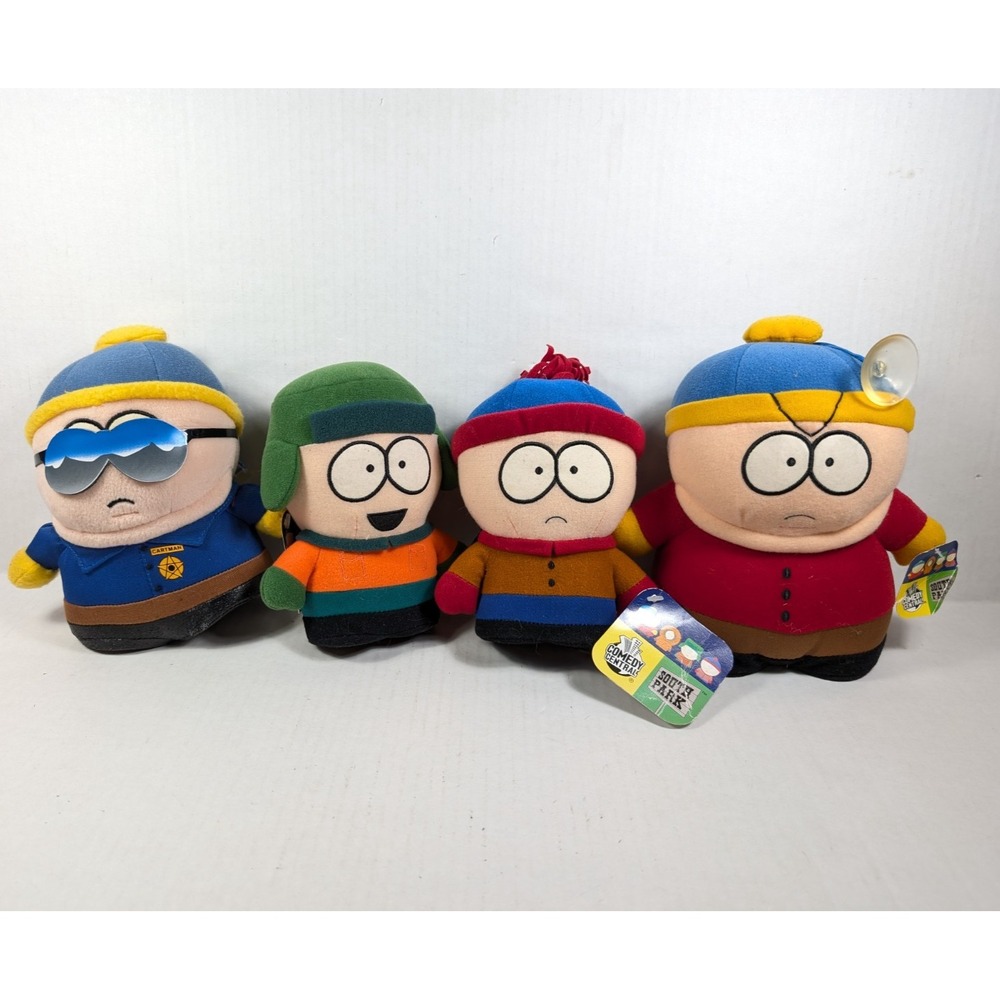 Vintage South Park Window Cling Plush Lot of 4 Police Officer Cartman Stan Kyle